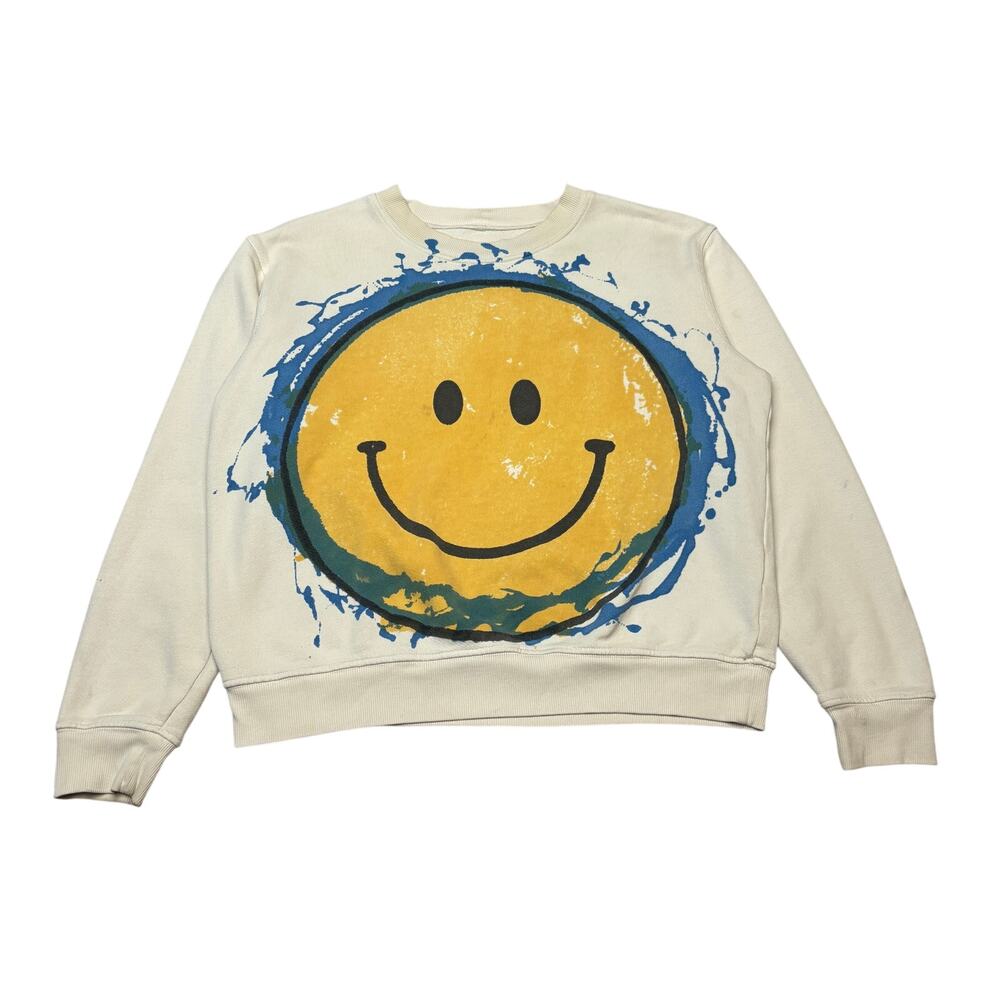 Raquel Allegra Smiley Face Sweatshirt Cotton Women's 0/XS FLAW